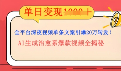 全平台深夜文案新风口：DeepSeek生成百万播放量金句，治愈系内容涨粉速度快4倍_码库网赚