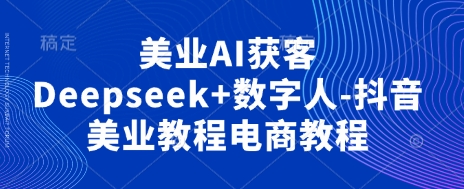美业AI获客Deepseek+数字人-抖音美业教程电商教程_码库网赚