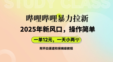 哔哩哔哩暴力拉新:2025年新风口,一单12元,一天数张(附开白渠道和保姆级教程)_码库网赚